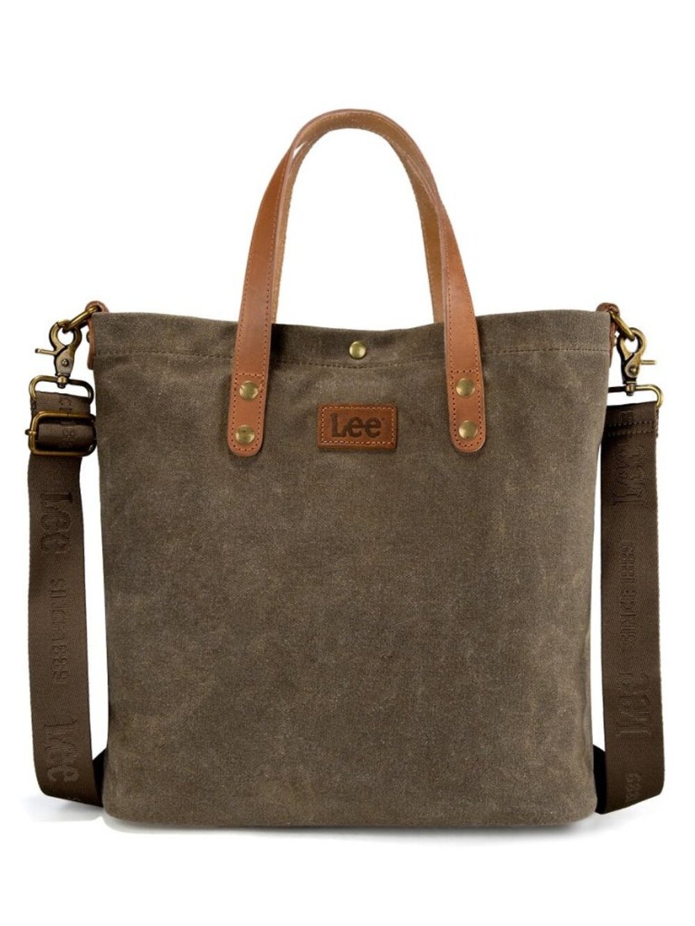 Lee Washed Canvas Tote Bag Dark Green